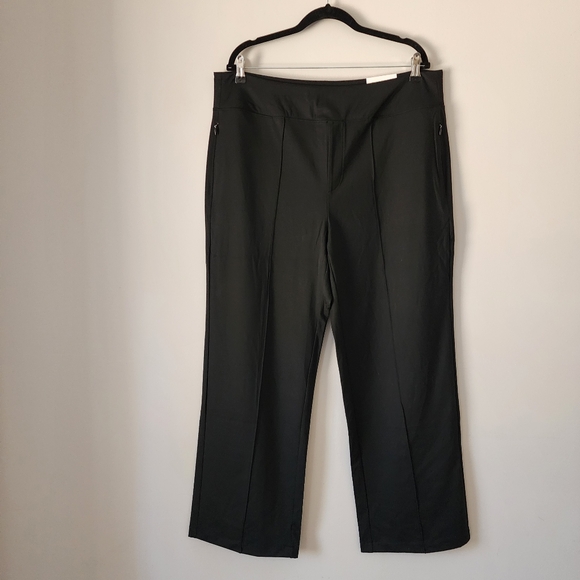 Chico's Zenergy Wide Leg Pintuck Black Pants‎ Size XL NWT - Picture 2 of 13
